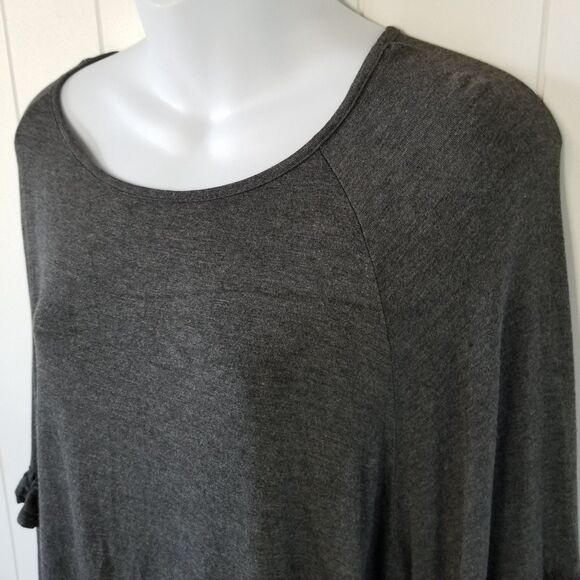 Women's Gray Boho Top Plus Size 2X Bell Sleeve Stretch Whimsygoth - Picture 5 of 10